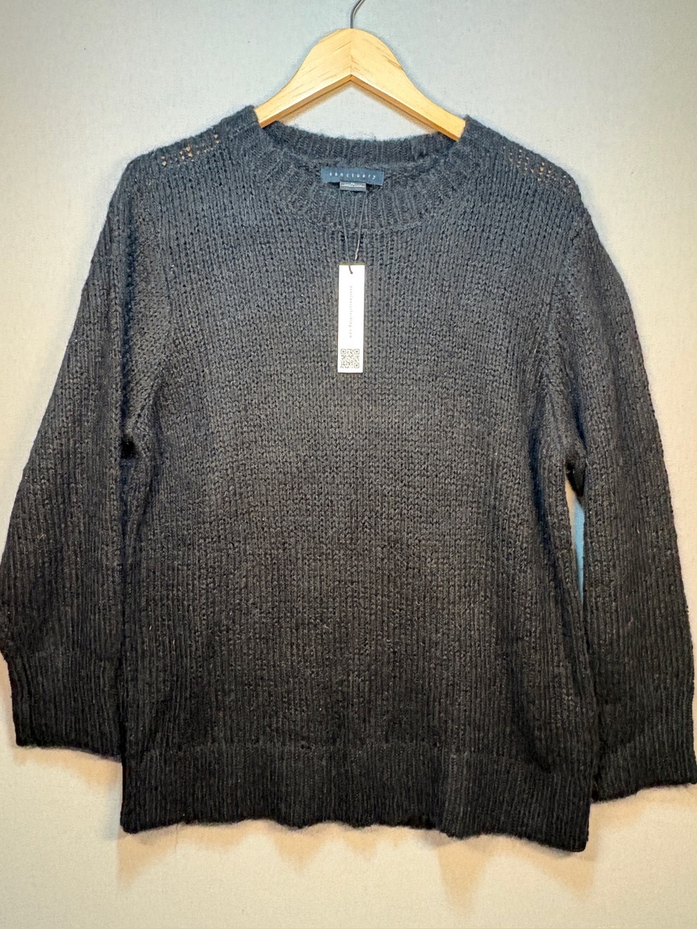Women’s XL Sanctuary  Open Back Black Sweater NWT